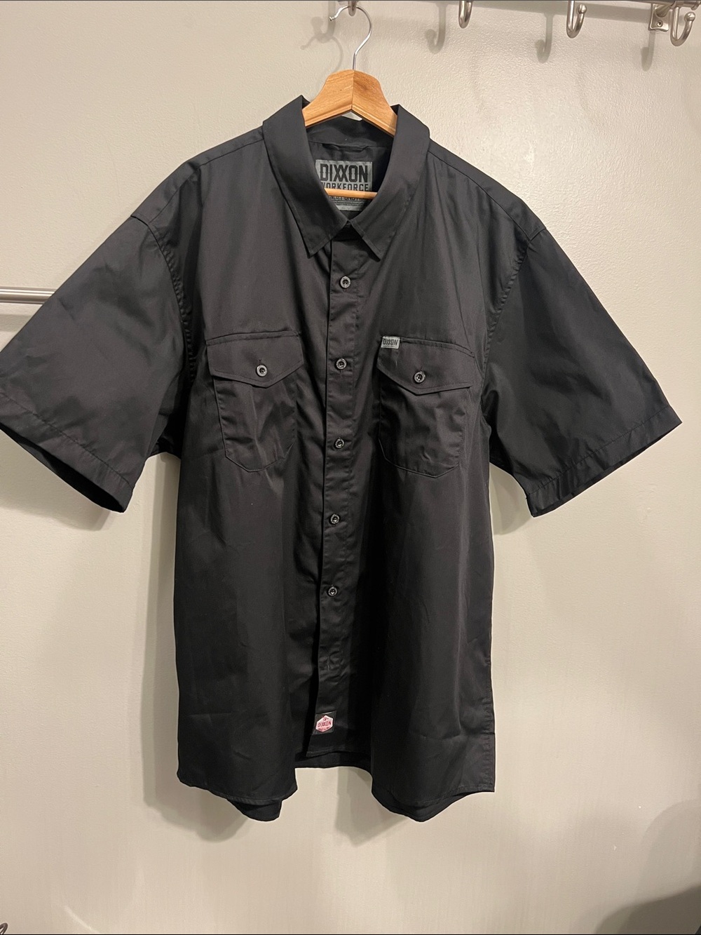 DIXXON Men’s XXXL Black Short-Sleeve Button-Up Workshirt